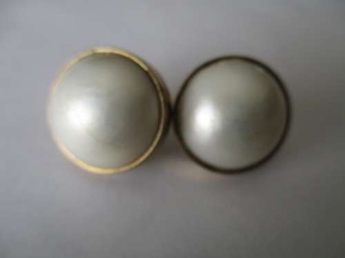 9ct Gold and Mabe`Pearl Earrings