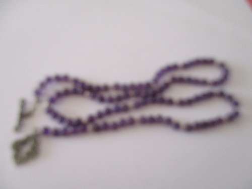 Sterling Silver and Genuine Amethysts Necklace