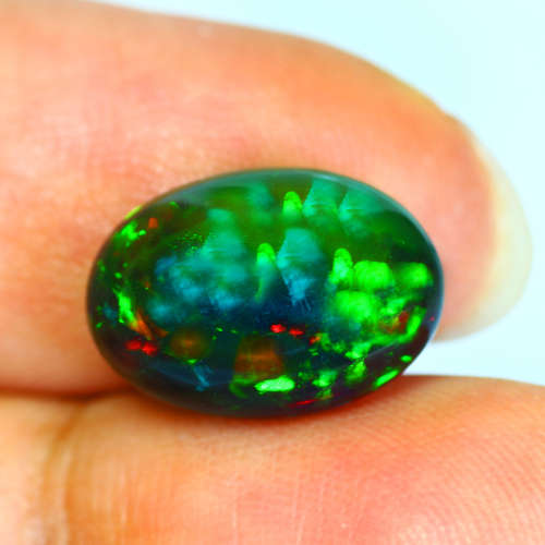 3.18ct Preety Cabochon Black Fire Opal 14.00 x 10.00 mm