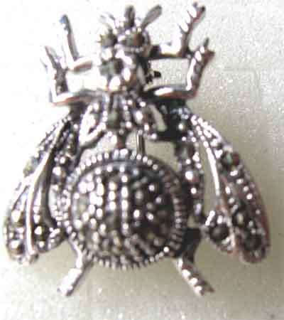Sterling Silver and Marcasite  `` Fly ``   Brooch