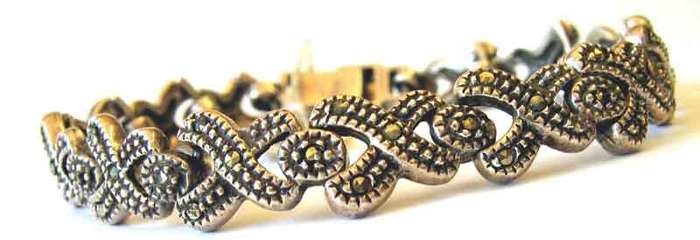 925 Sterling Silver and  Marcasite  Bracelet.