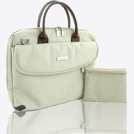 16" BEIGE LADIES STYLE NOTEBOOK CASE with COLOUR MATCHED COSMETIC BAG