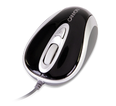 CANYON BLACK with SILVER USB 800/1600DPI OPTICAL MOUSE