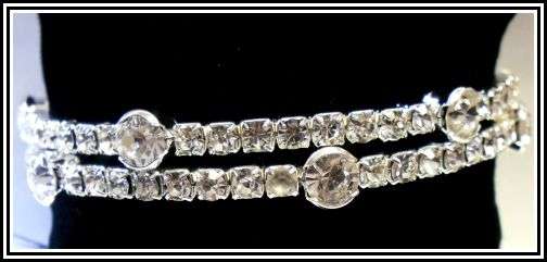 DIAMANTE DOUBLE ROW WRAP BRACELET