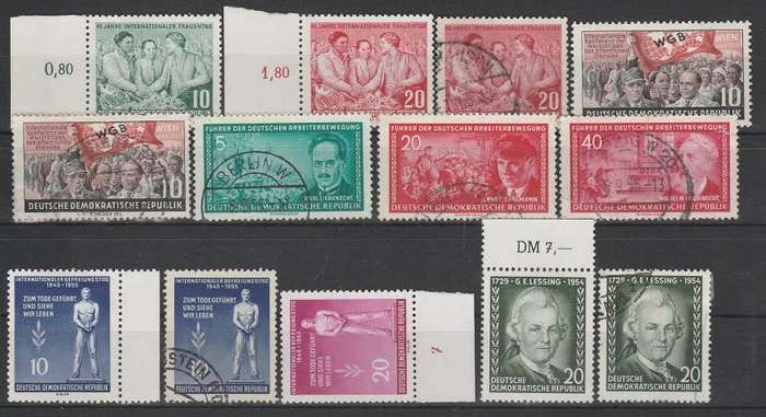 GERMANY: DDR/EAST:  SUPER COLLECTION/SETS  FROM 1950 TO 1955: 6 SCANS: MHR AND UHR