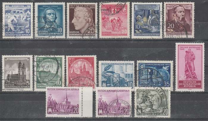 GERMANY: DDR/EAST:  SUPER COLLECTION/SETS  FROM 1950 TO 1955: 6 SCANS: MHR AND UHR
