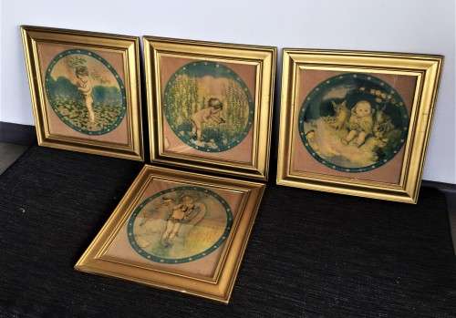 *VALUE R8000* ANTIQUE COMPLETE SET OF 4 NURSERY COLOURED LITHO PRINTS BY SB. PEARSE!!