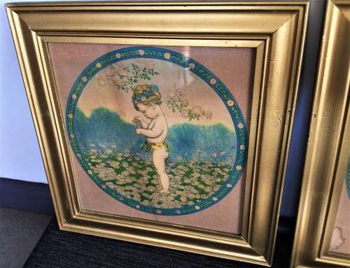 *VALUE R8000* ANTIQUE COMPLETE SET OF 4 NURSERY COLOURED LITHO PRINTS BY SB. PEARSE!!