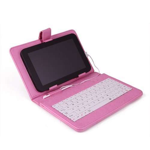 ** BRAND NEW**  Leather Case with Keyboard Stylus and USB 2.0 for 7 inch Tablet PC - PINK