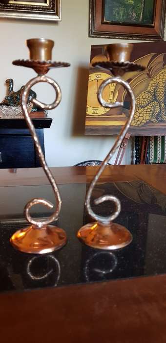 2  Vintage Copper Candelabra