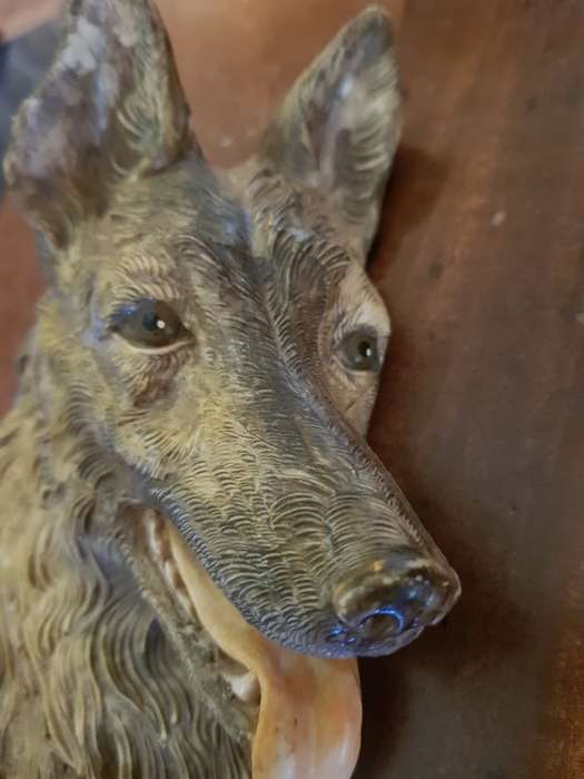 Vintage Depose Italy Porcelain Wall Hanging Alsatian Figurine