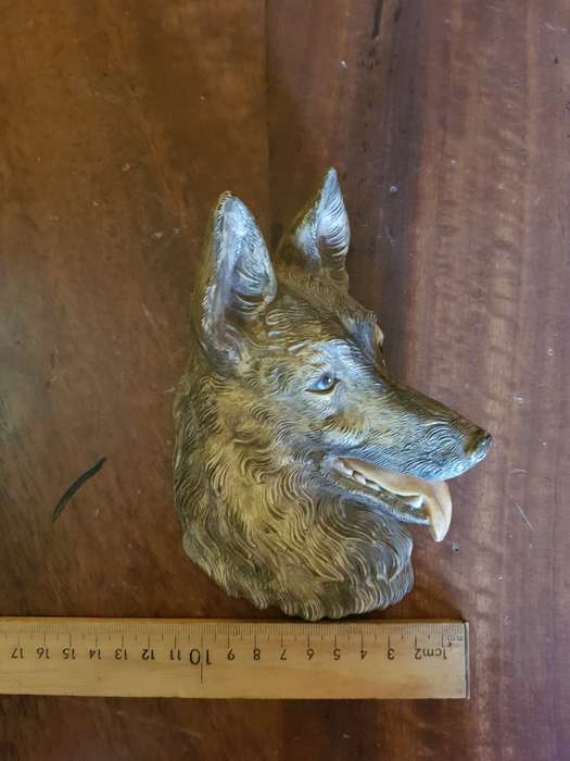 Vintage Depose Italy Porcelain Wall Hanging Alsatian Figurine