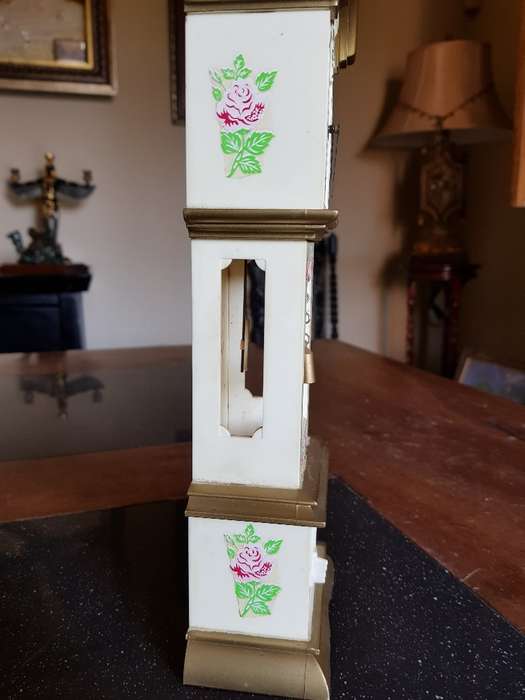 Stunning Vintage Miniature Blessing Grandfather Clock. Working plus key