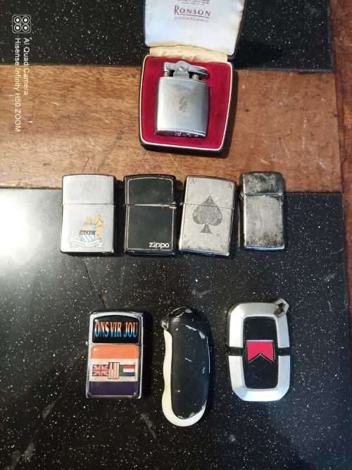 Four Genuine Zippos, Ronson Varaflame and a few more lighters