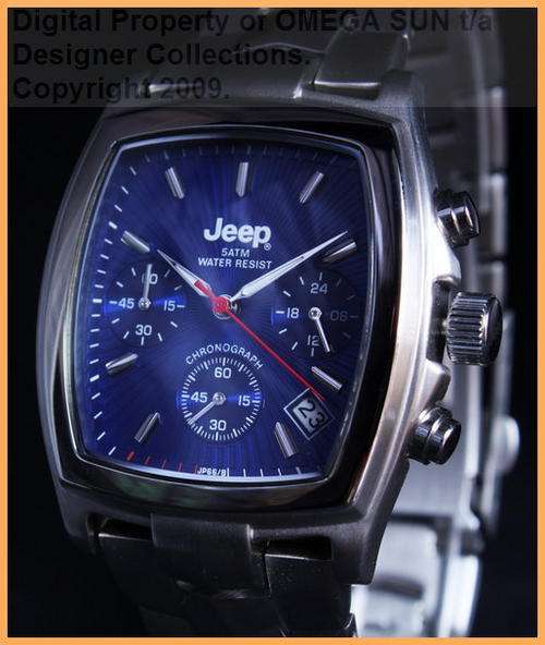 **R2,149.00** JEEP AUTHENTIC GENTS BLUE SQUARE FACE CHRONOGRAPH - BRAND NEW WITH FULL GUARANTEE!!!