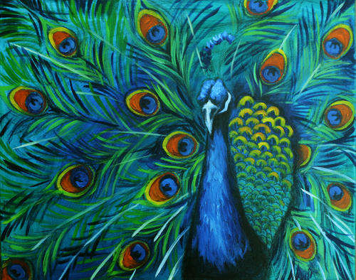 CAPTIVATING BLUE PEACOCK!