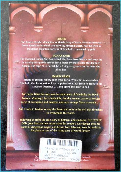 JOHN MARCO - The Devil`s Armour - Large Softcover - VICTOR GOLLANCS - 2003 - UK
