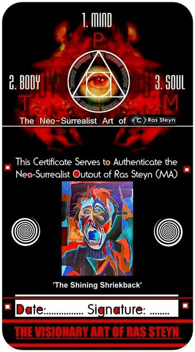 The Shining Shriek by Surrealist Pioneer Ras Steyn [MFA] - High Gloss Colour Print - 420MM by 297MM