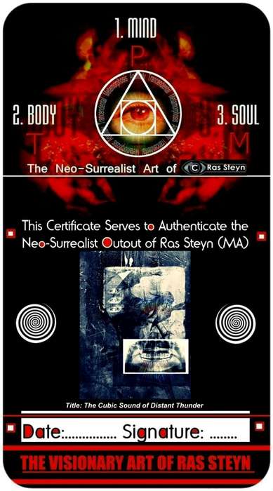Original Single Edition: `The Cubic Sound of Distant Thunder` by SA Surrealist Ras Steyn [MFA]