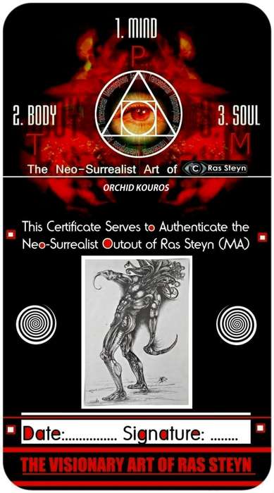 Original Art: Orchid Kouros by Surrealist Pioneer Ras Steyn - 210MM X 297MM - Lead Pencil*