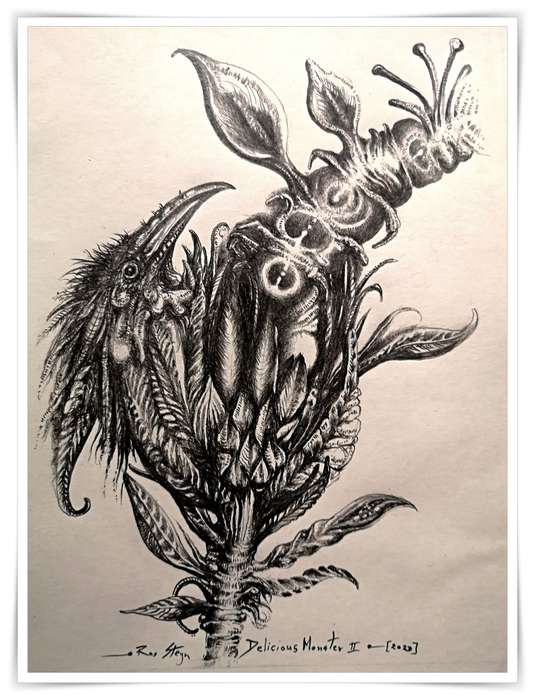Series: Delicious Monster II (Number 2 ) by Ras Steyn Lead Pencil Drawing [248mm by 168mm]