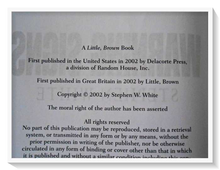 Warning Signs by Stephen White - UNCORRECTED PROOF COPY - 2002 - Little Brown - Cond. B+