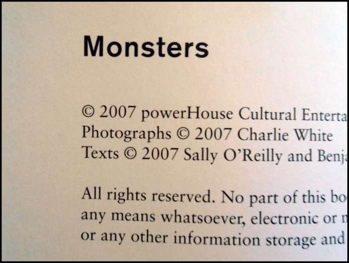 MONSTERS: Charlie White - Large Hardcover - 2007 1st Edition - Power House Books: Condition: A