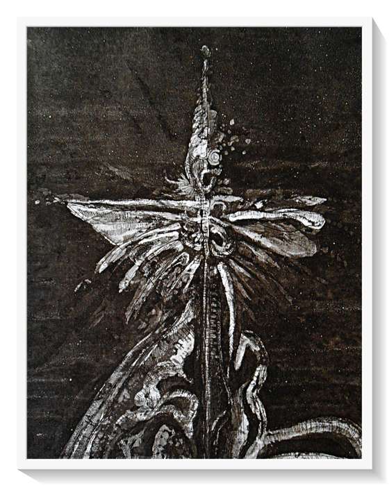 Traditional Artist Ras Steyn (MFA): `The Secret Show` - Copperplate Etching - No.2 of 3 - Signed