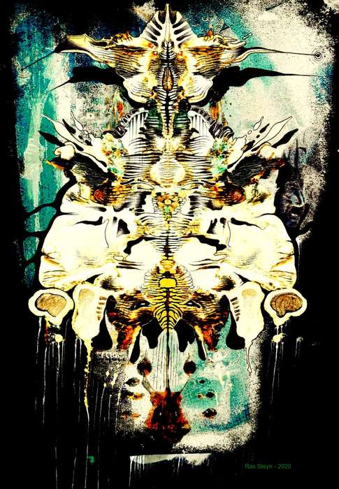Title: Beauty is but Skin Deep by Surrealist Pioneer Ras Steyn (MFA) - Premium Canvas Print 1/2