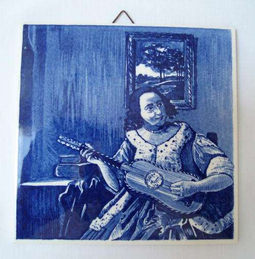 LONDON DELFT 'THE GUITAR PLAYER' TILE