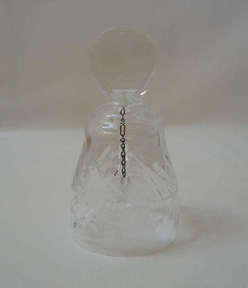 VINTAGE CUT-GLASS ROSE PATTERN TABLE BELL