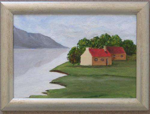 Cottage near the water Frame 24cm x 18cm by Eliza