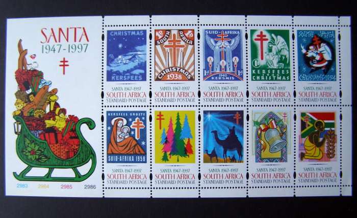SOUTH AFRICA Mint Sheet - SANTA Christmas Stamps 1997