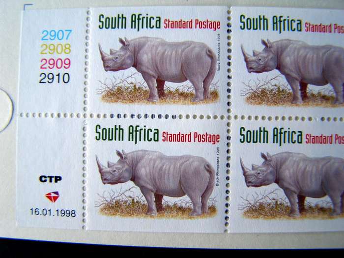 SOUTH AFRICA Mint Booklet - 6th Definitive Redrawn Rhino 1998