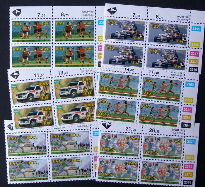SOUTH AFRICA Mint Control Block Set - Sport 1992