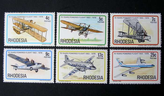 RHODESIA Mint Set - 75th Anniv. of Powered Flight 1978 //Aircraft