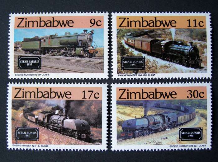 ZIMBABWE Mint Set - Railway Locomotives 1985 //Trains