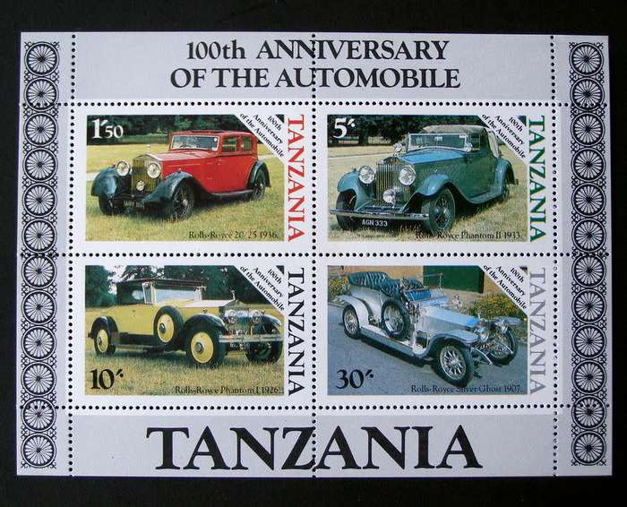 TANZANIA Mint Sheet - Centenary of Motoring 1986 //Cars//Transport