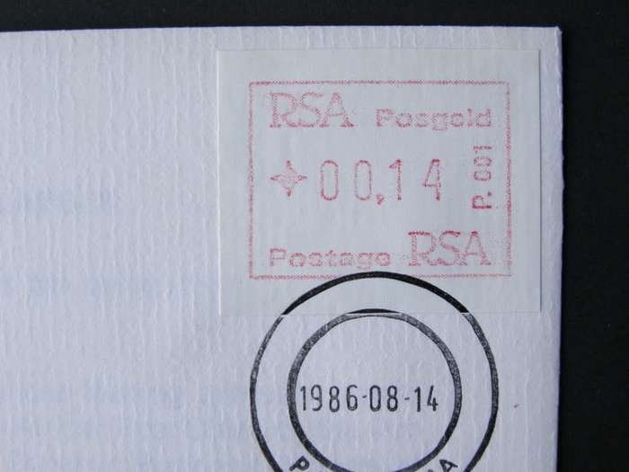 SOUTH AFRICA Cover - Frama Label 1986