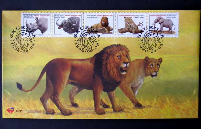 SOUTH AFRICA Cover - Big Five Additional Values to the 6th Definitive 1996