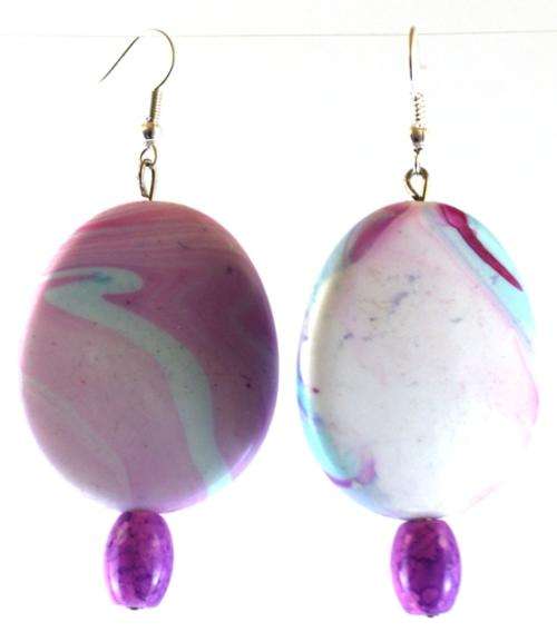 PURPLE MARBLED EARRINGS