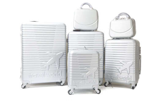 On Special Set of 4/6 Lightweight ABS Material Travel World Travel Luggage Suitcases/SLiver