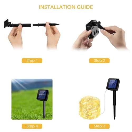 Solar String Lights, 33ft 100LED Outdoor String Lights, Waterproof Decorative String Lights