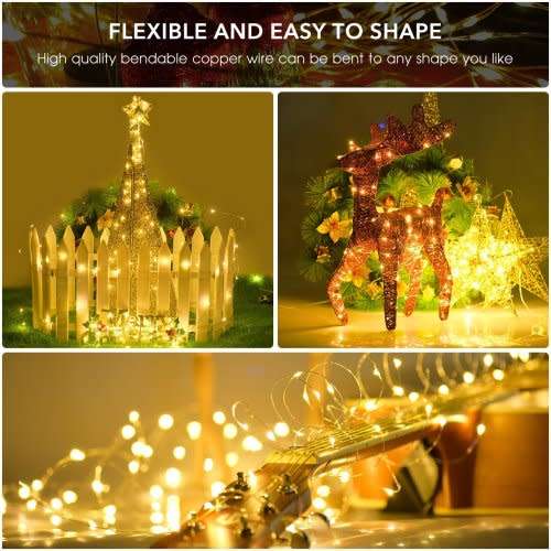 Solar String Lights, 33ft 100LED Outdoor String Lights, Waterproof Decorative String Lights