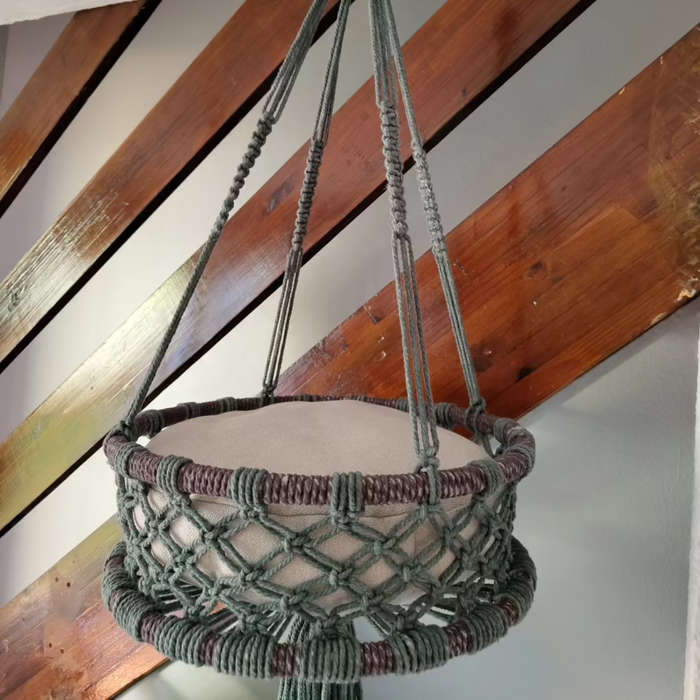 Macrame cat hammock