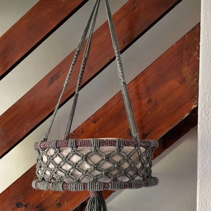 Macrame cat hammock