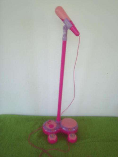 Kids Electronic Stage Microphone with Stand and Musics ( Height 75 cm ) (Barbie)