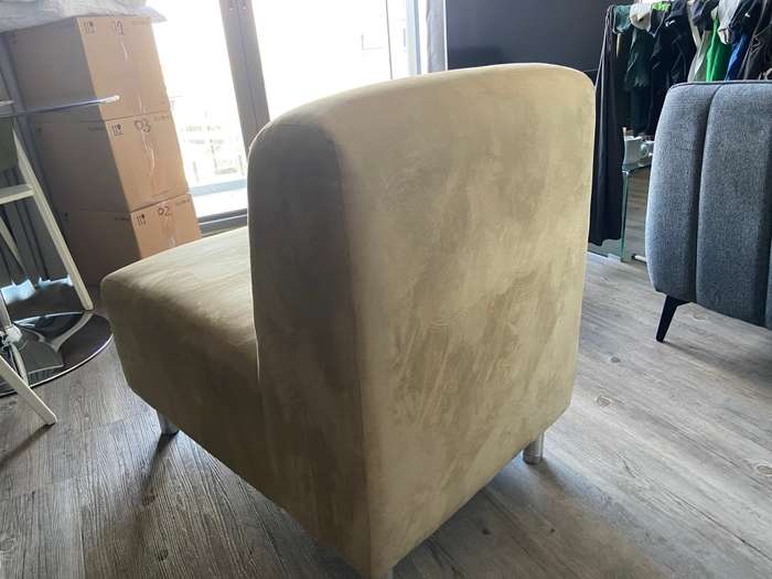 Bespoke Single Seater Chair in Sky Sage Colour - Faux Suede Fabric