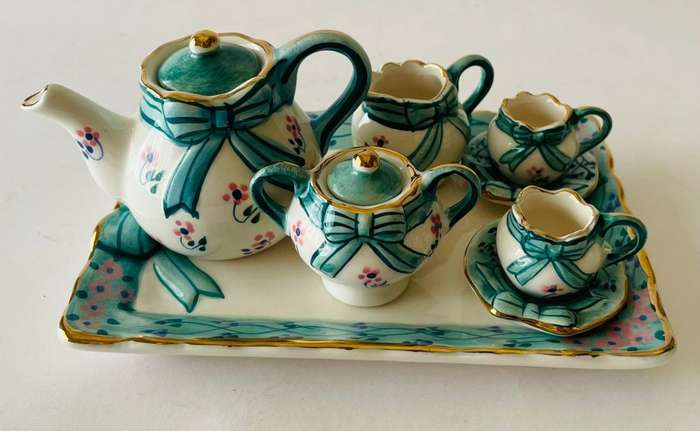 Miniture Tea Set  - 14cm by 10 cm by 7 cm Tall.