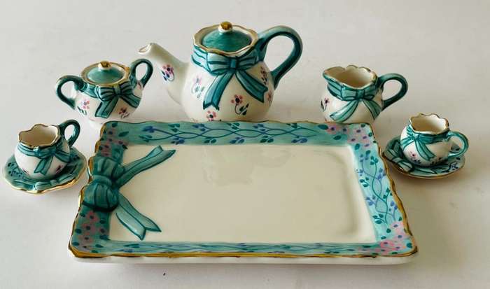 Miniture Tea Set  - 14cm by 10 cm by 7 cm Tall.
